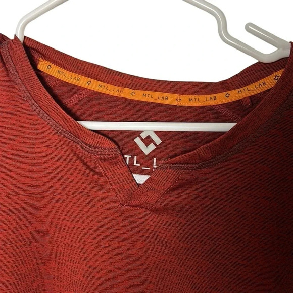 MTL LAB,Project Raw, men XXL t shirt . Red , short sleeve, detail  trim, EC - Picture 3 of 15